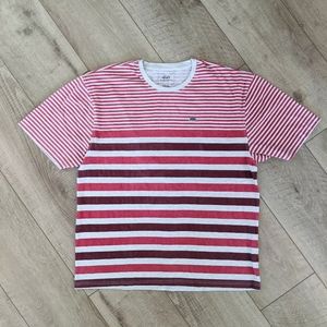 Y2K Men's Stripe Red White‎ Short Sleeve Shirt Size XXXL Streetwear Casual